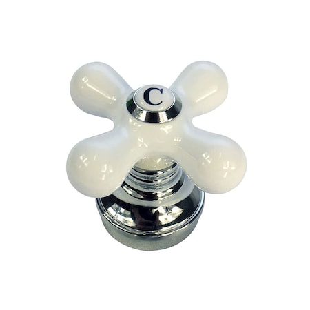 Thrifco Plumbing Porcelain Cross-Arm Faucet Handle, Price Pfister, Base and Cold 9400008